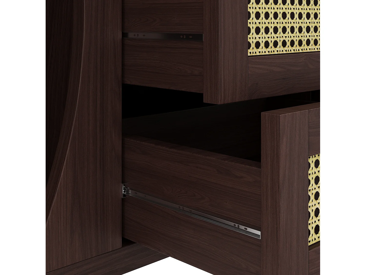 Buffet 140.5x40x76 cm avec tiroirs et étagères réglables panneaux de particules en Couleur naturelle pour salon