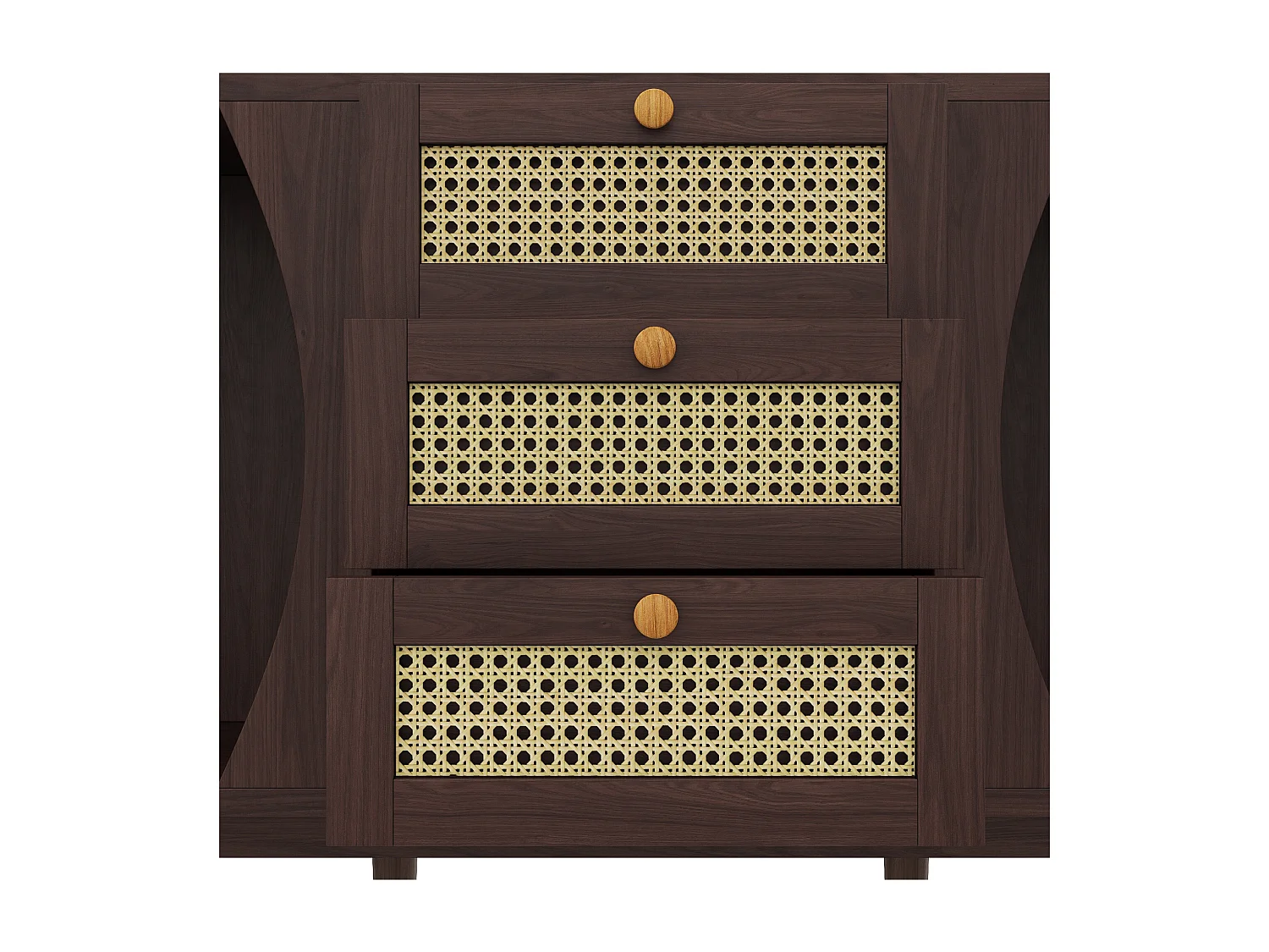 Dressoir 140,5x40x76 cm met lades en verstelbare planken, spaanplaat in natuurlijke kleur voor woonkamer