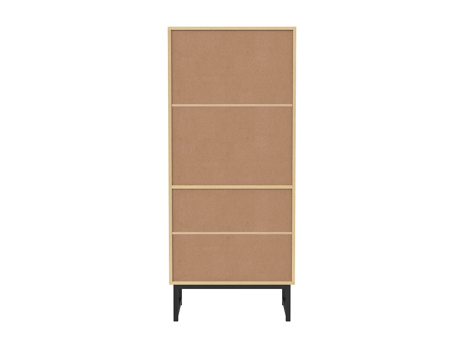 Buffet avec 2 tiroirs, 18 étagères et porte-verres à vin, naturel+ noir