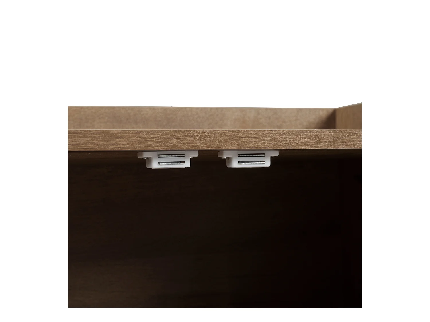 Meuble à chaussures 120x34x82.8 cm avec quatre portes de rangement panneaux de particules Couleur naturelle pour salon