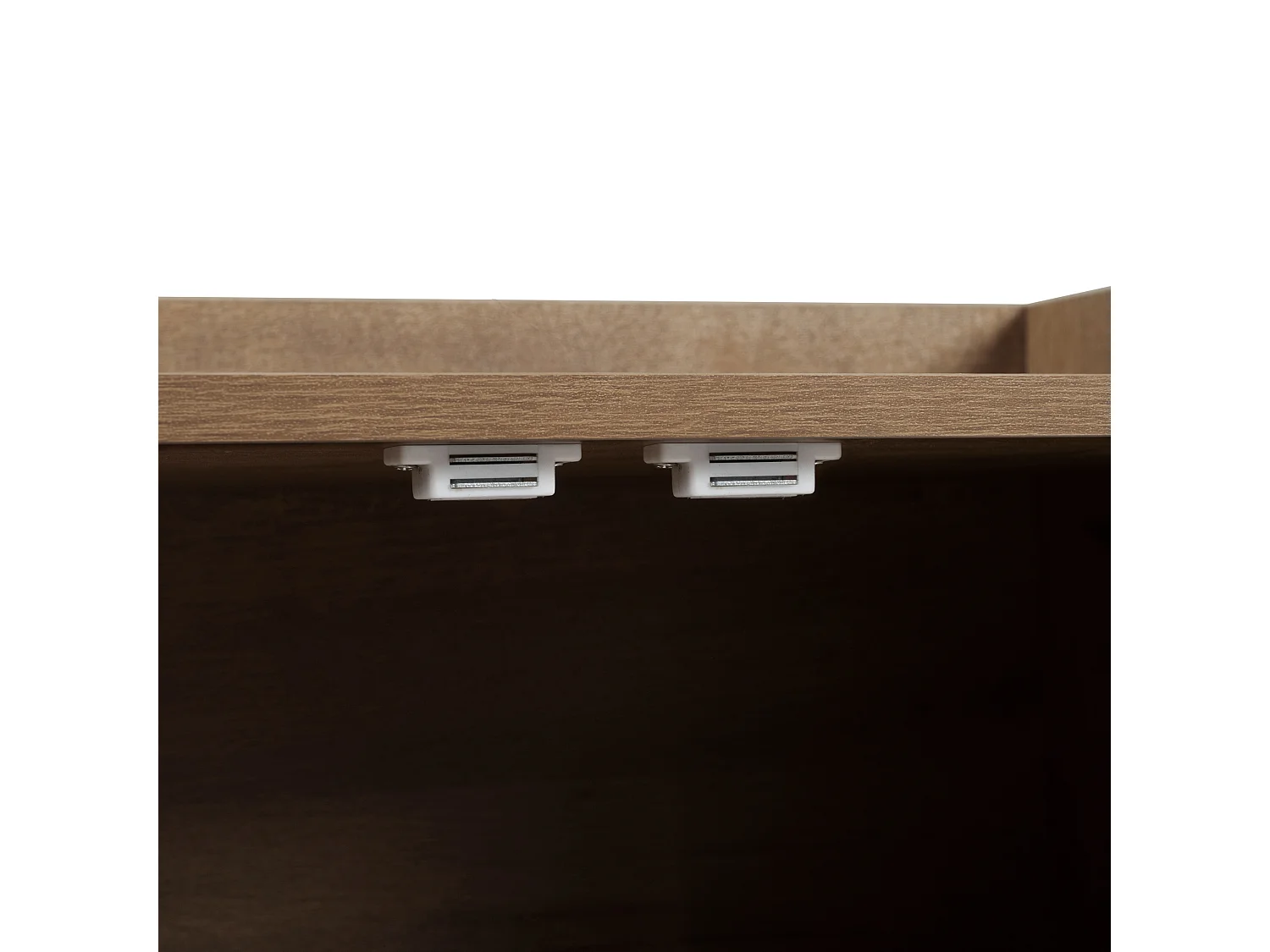 Meuble à chaussures 120x34x82.8 cm avec quatre portes de rangement panneaux de particules Couleur naturelle pour salon