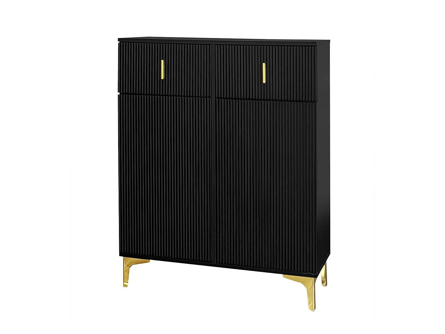 Dressoir 83x35x101 cm met verstelbare planken en lades van zwarte spaanplaat voor woonkamer/eetkamer