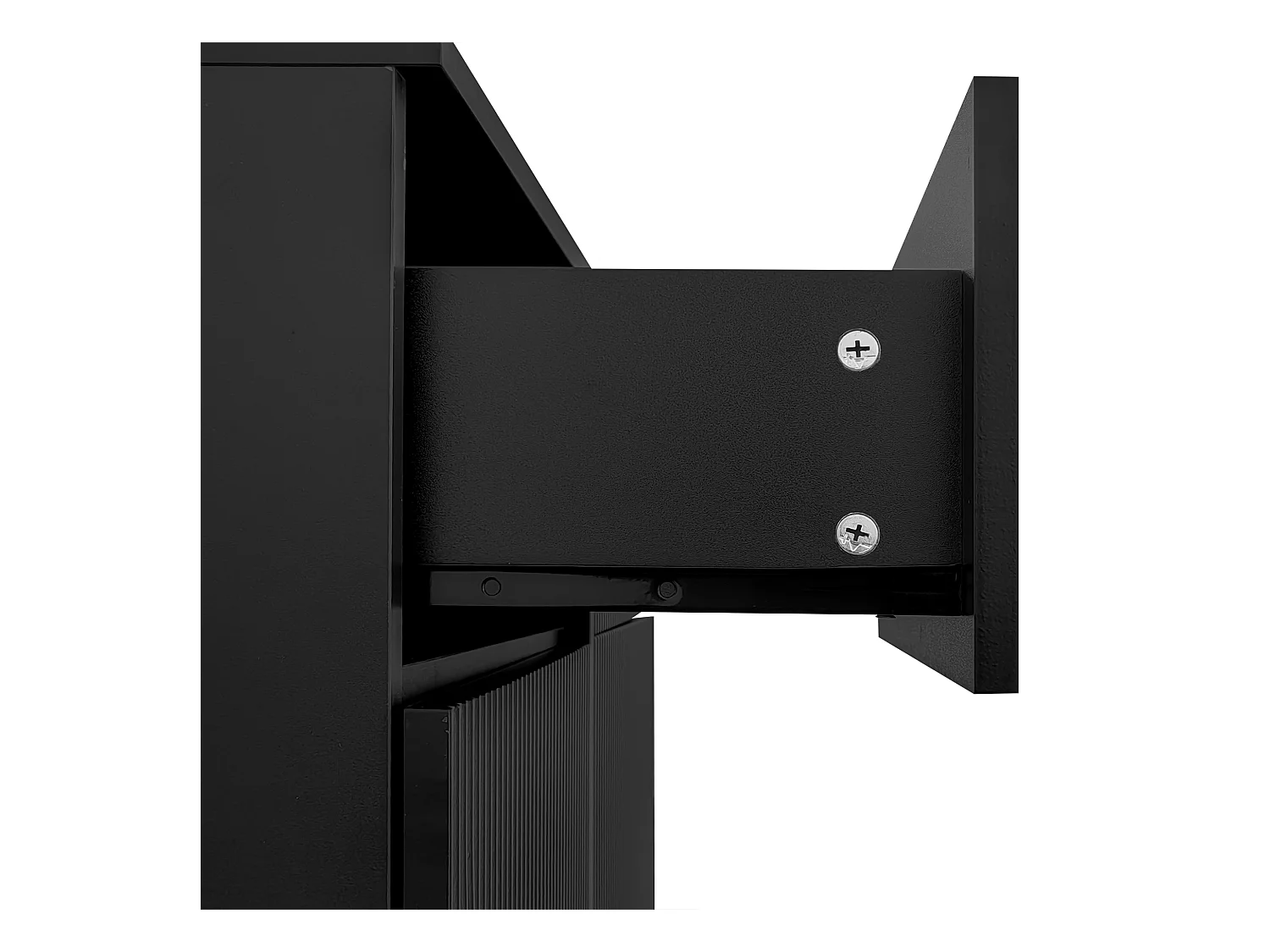 Dressoir 83x35x101 cm met verstelbare planken en lades van zwarte spaanplaat voor woonkamer/eetkamer