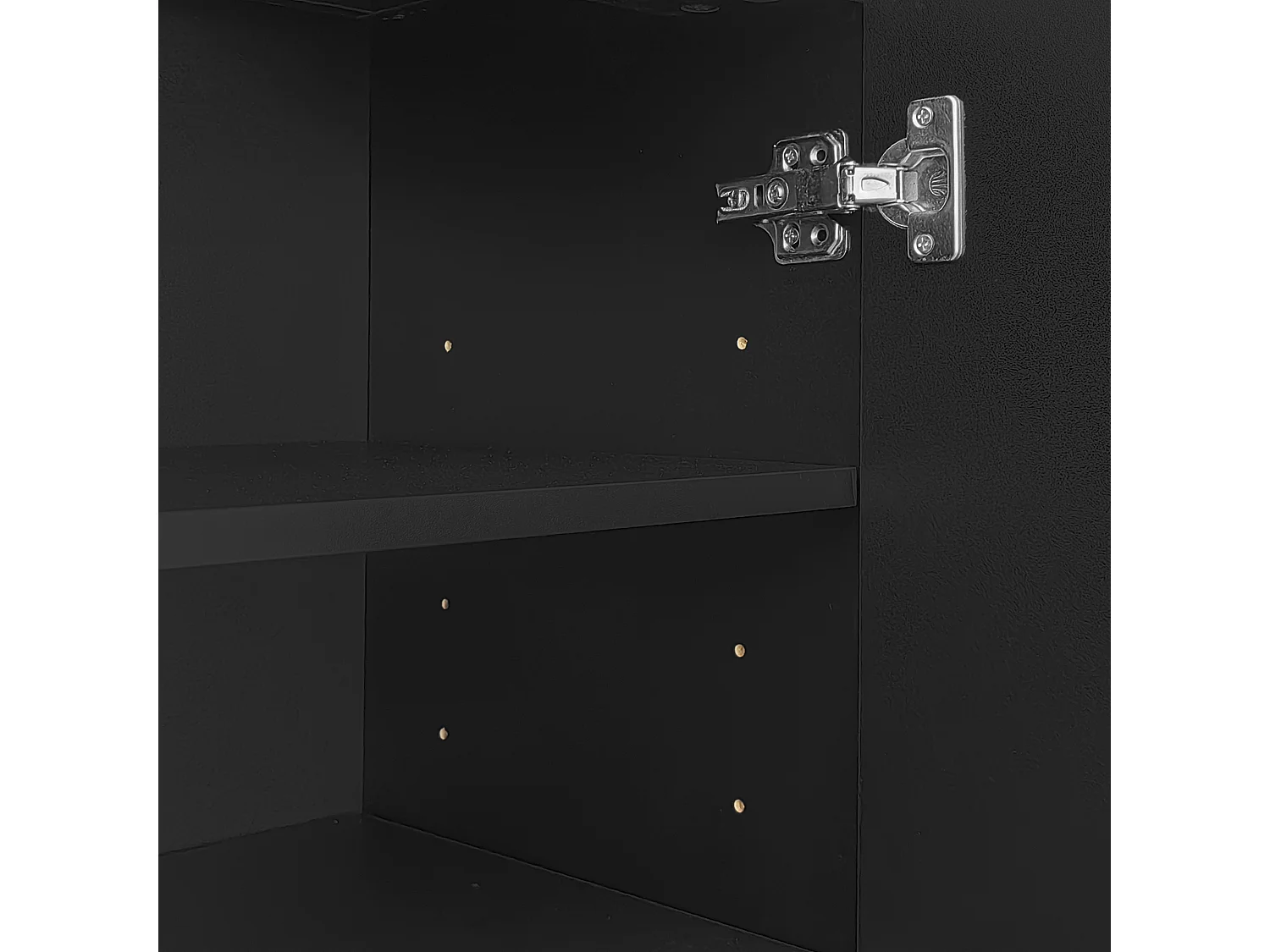 Buffet 83x35x101 cm, 2 portes push to open, 2 étagères réglables, charnières amorties, panneau de particules, noir