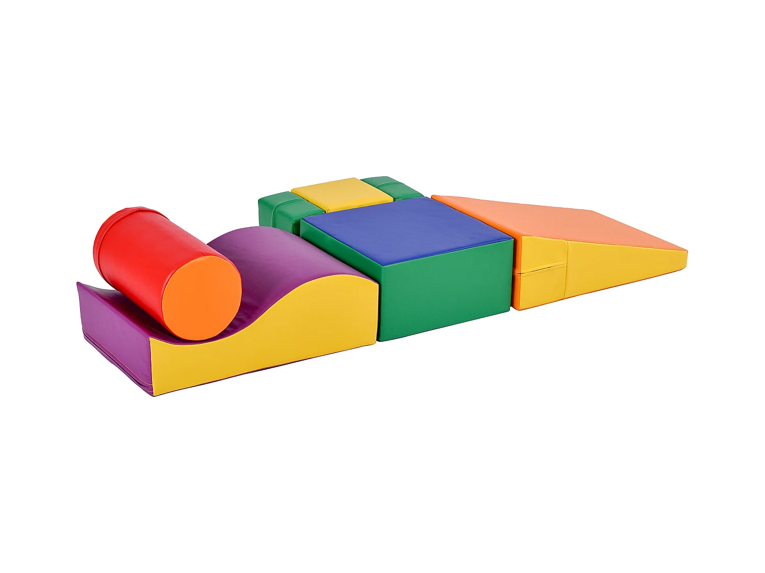 Blocs de mousse 60x40x20cm 6 Pièces Escalier et Toboggan pour Enfants Blocs de Construction Matériel PU couleur