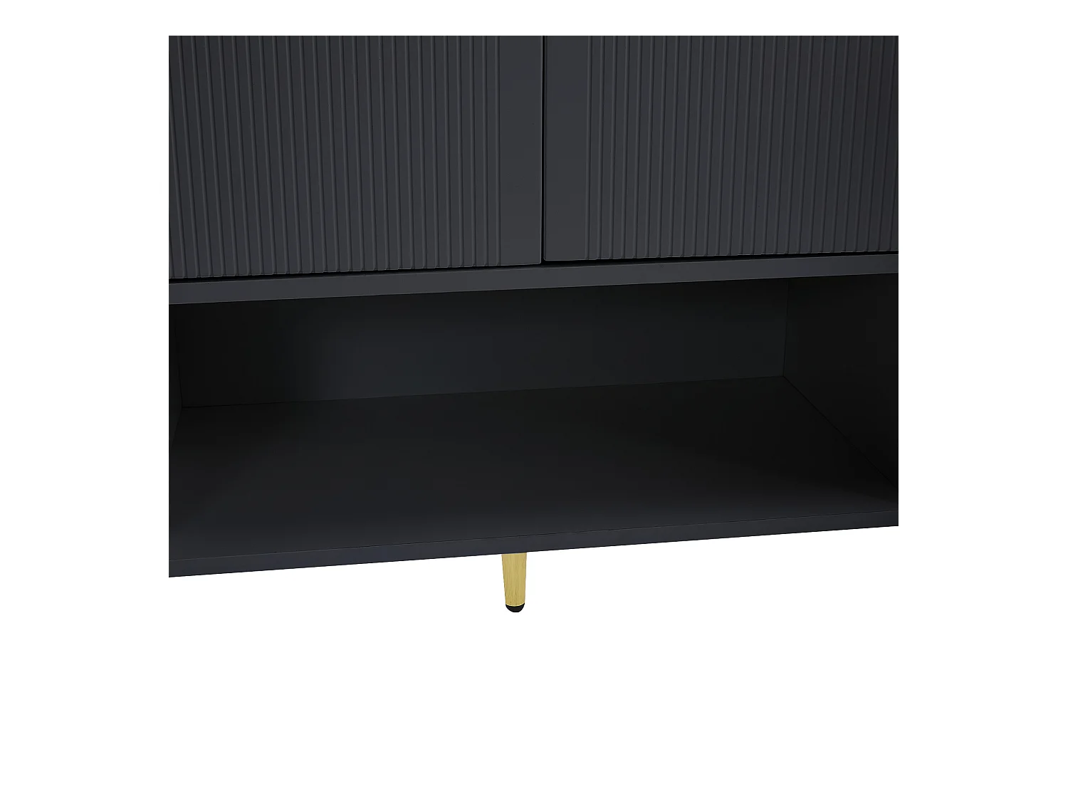 Schoenenkast 130x37x100 cm met twee lades en vier kastdeuren, spaanplaat in zwart, voor woonkamer