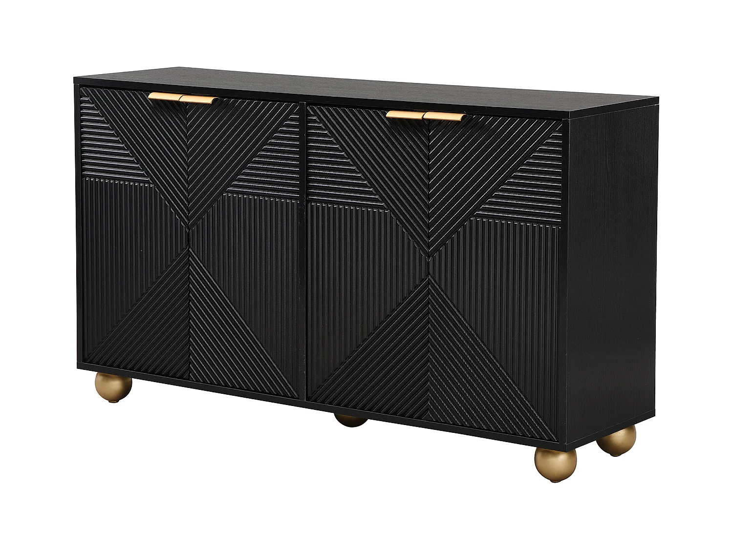 Dressoir 120x35x71,5 cm met verstelbare tussenschotten. Gemaakt van zwart MDF. Voor woonkamer en keuken.