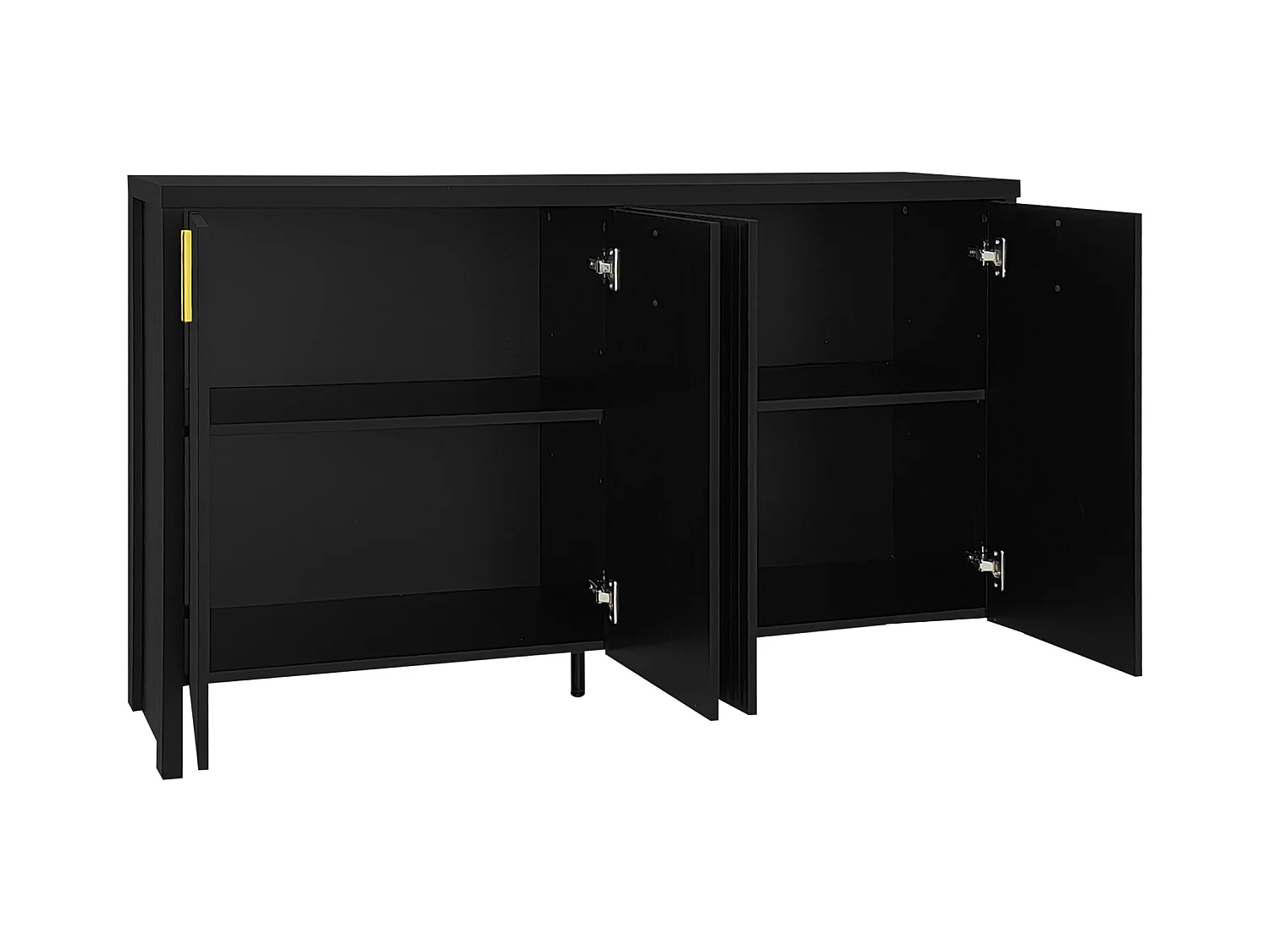 Dressoir 140x38x80 cm met verstelbare en uitneembare tussenschotten van zwarte spaanplaat voor de eetkamer