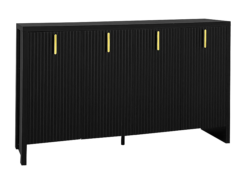 Dressoir 140x38x80 cm met verstelbare en uitneembare tussenschotten van zwarte spaanplaat voor de eetkamer