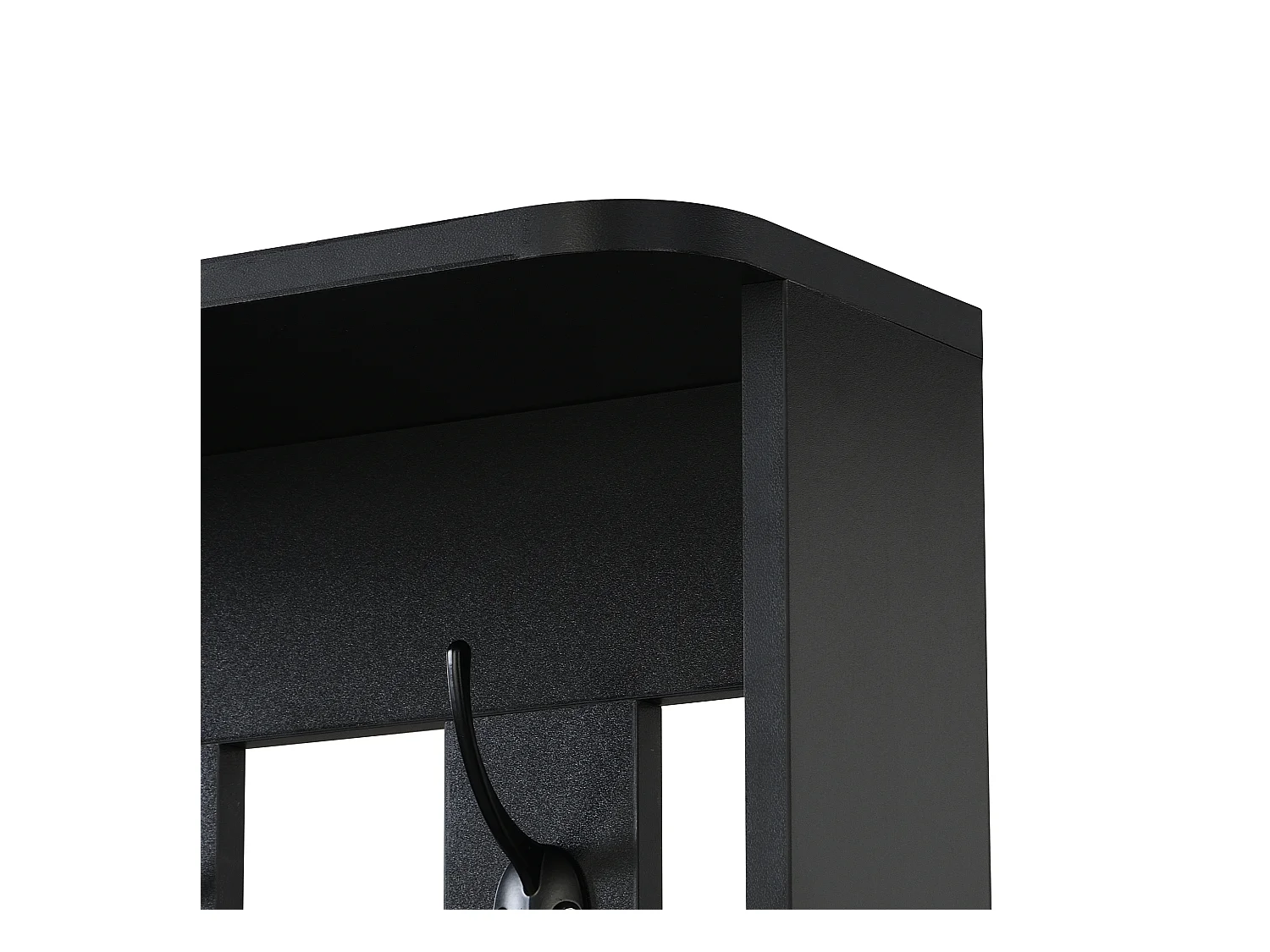 Halmeubelset 100x35x180 met lades en opbergkasten. Gemaakt van zwart MDF, geschikt voor woonkamer en hal.