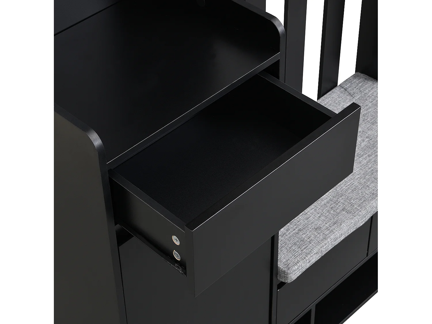 Ensemble de meubles d'entrée 100x35x180 avec tiroirs et armoires de rangement Matériau MDF en noir pour salon et couloir