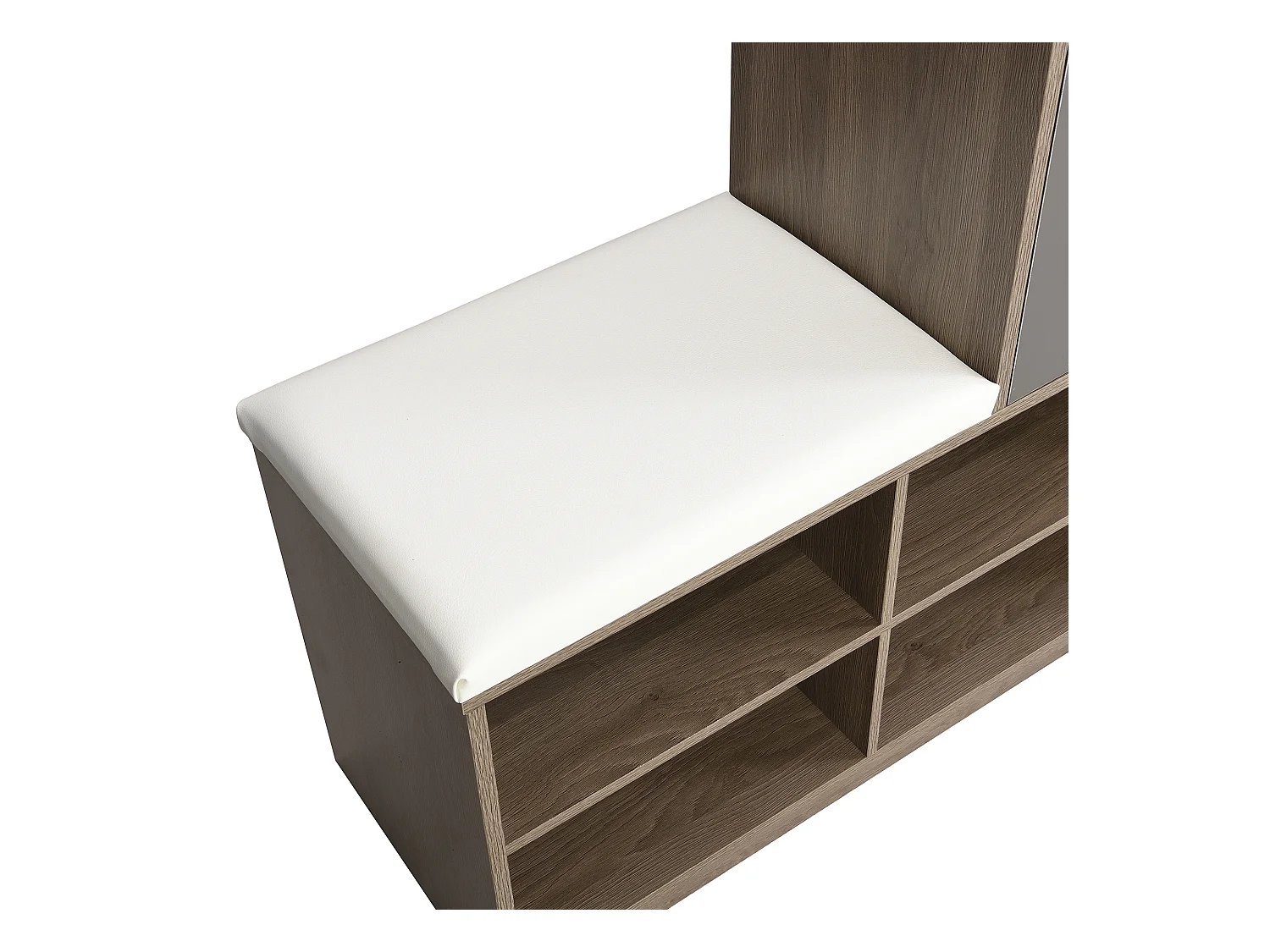 Meuble à chaussures 140x35x110 cm avec banc et séparateurs réglables Panneaux de particules en blanc pour salon