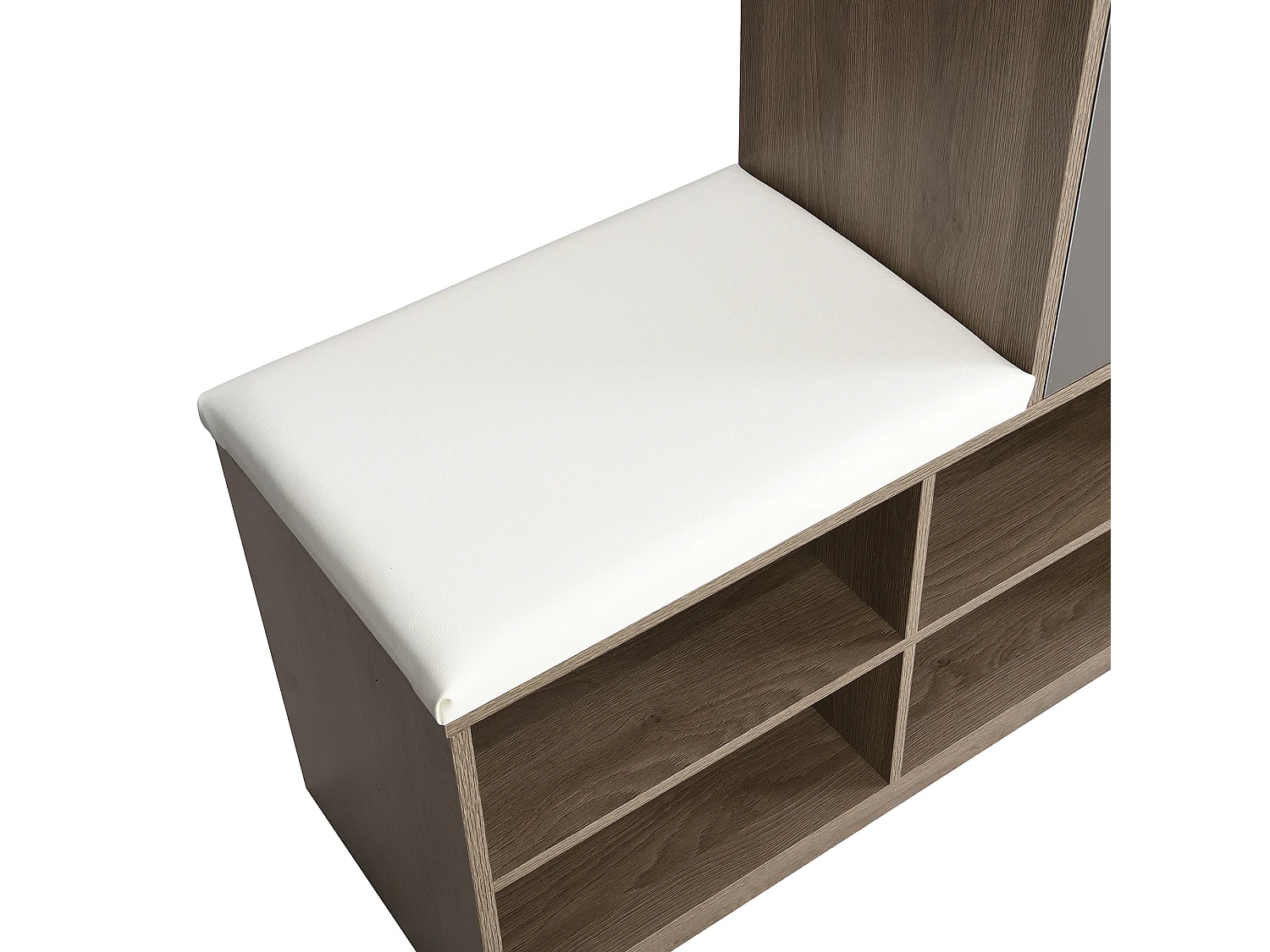 Meuble à chaussures 140x35x110 cm avec banc et séparateurs réglables Panneaux de particules en blanc pour salon