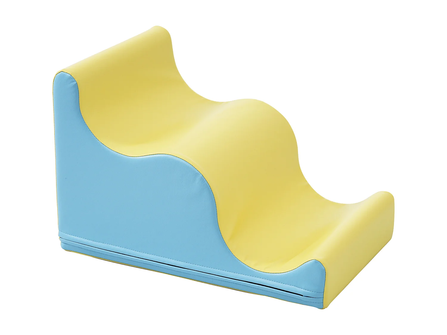 Bouwstenen 93.5x58x40.5cm met 6-in-1 set boog glijbaan en PU verborgen rits brengen Materiaal PU Geel