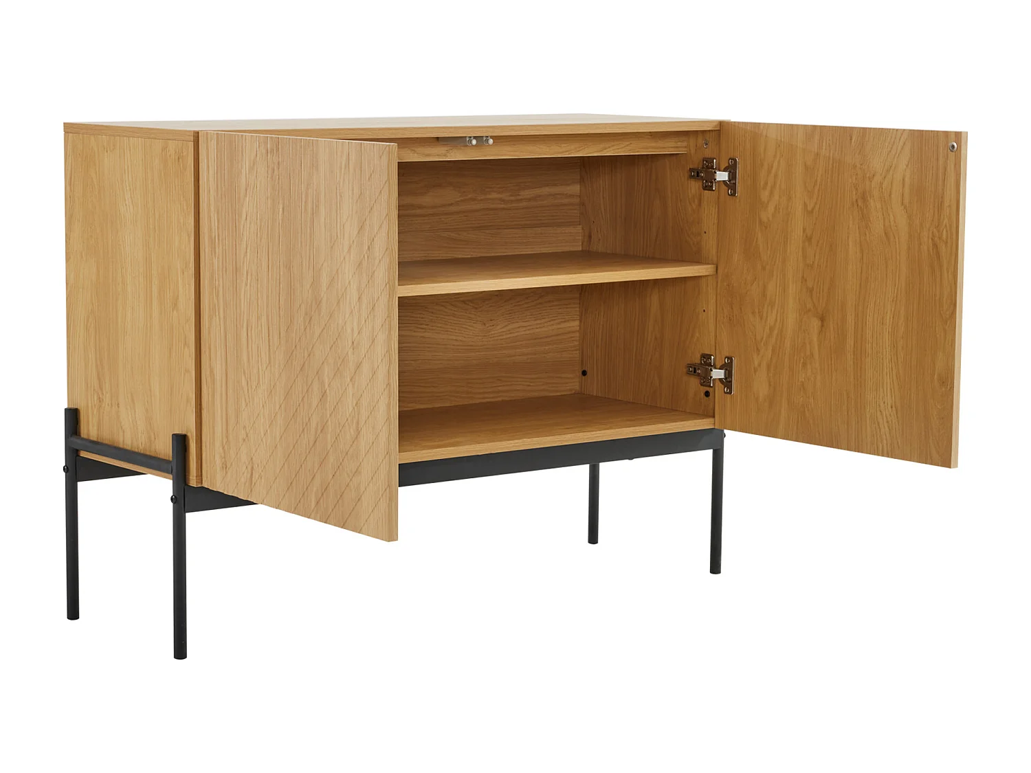 Buffet 100x40x75 cm, rangement modulable, structure stable, panneau de particules, naturel
