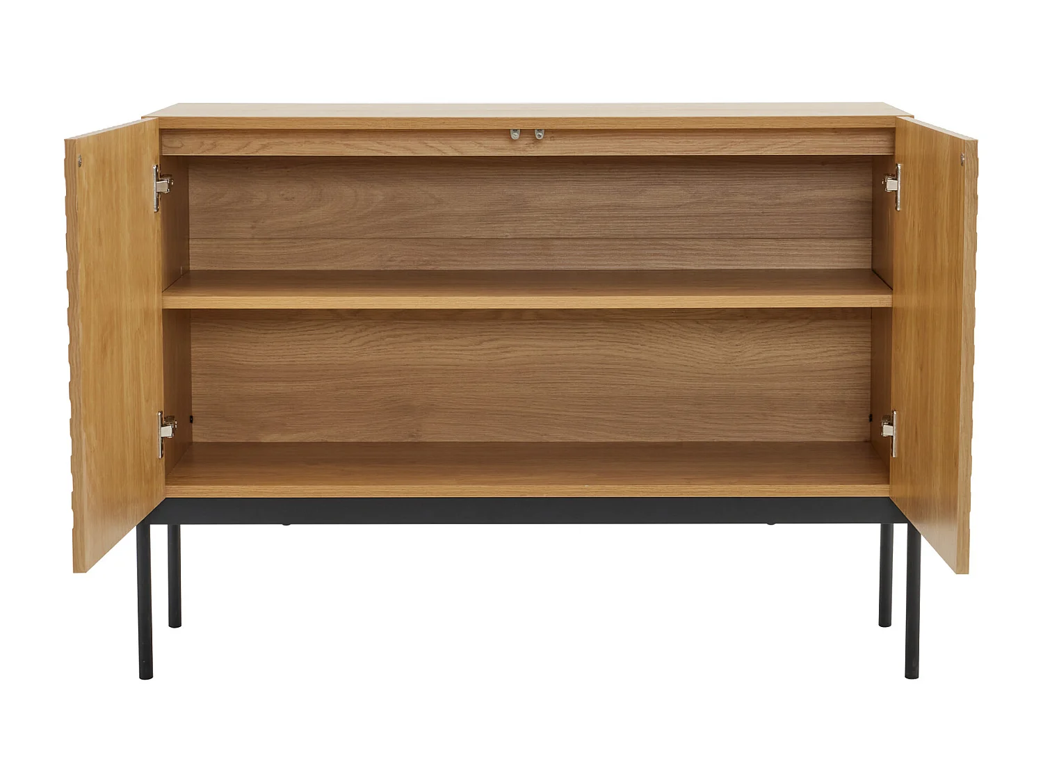 Buffet 100x40x75 cm, rangement modulable, structure stable, panneau de particules, naturel