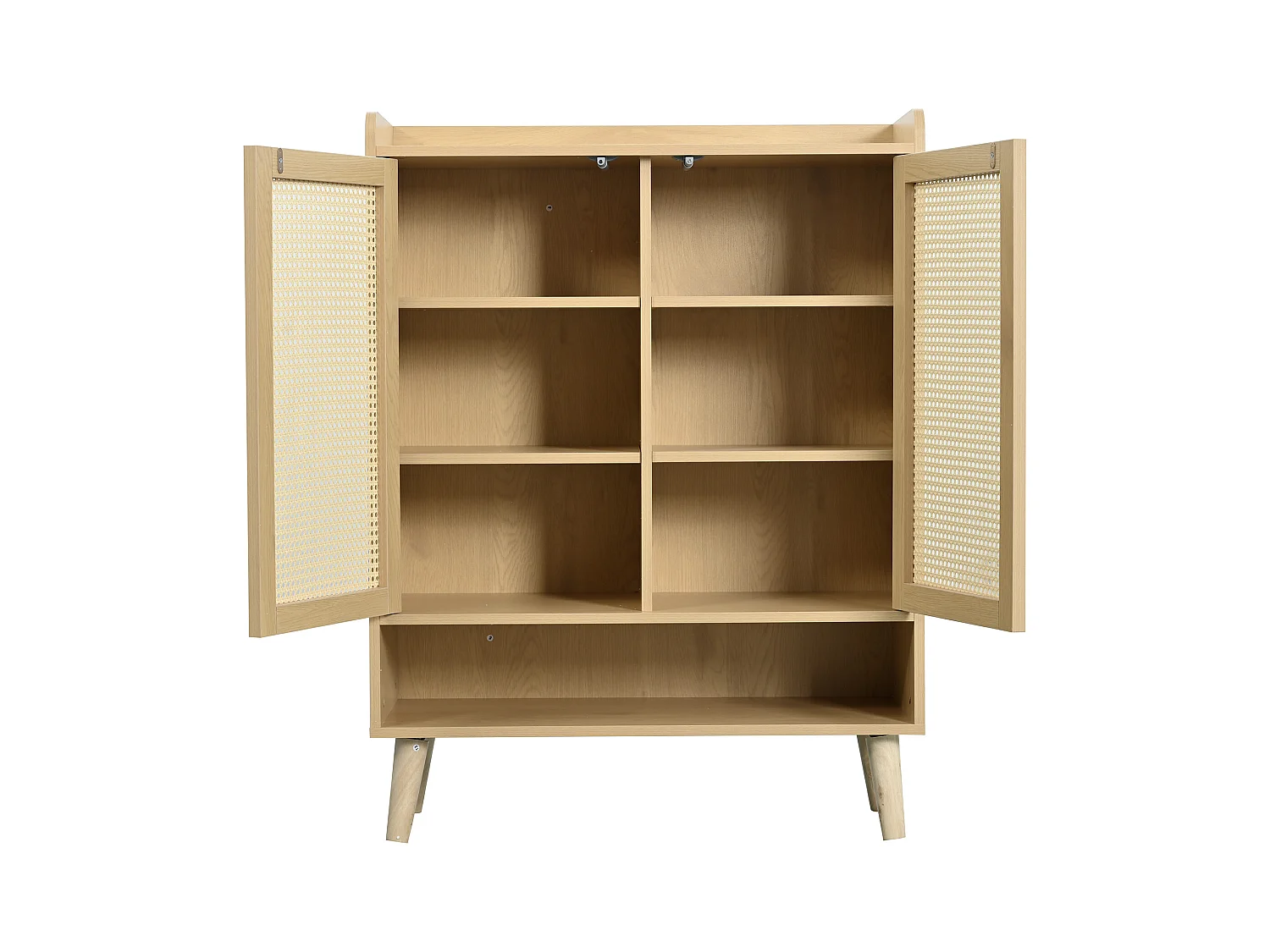 Schoenenkast 79,8x34,8x105,2 cm met vijf legplanken, naturelkleurig spaanplaat, voor woonkamer