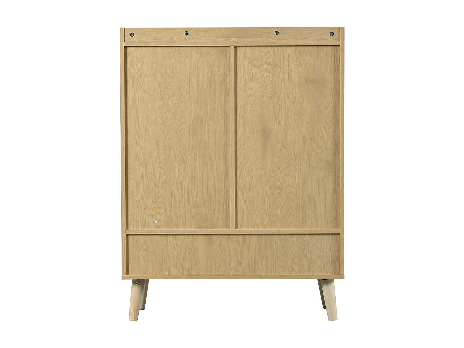 Schoenenkast 80x35x105 cm, grote opbergruimte, push to open, afgeronde hoeken, spaanplaat, licht eiken