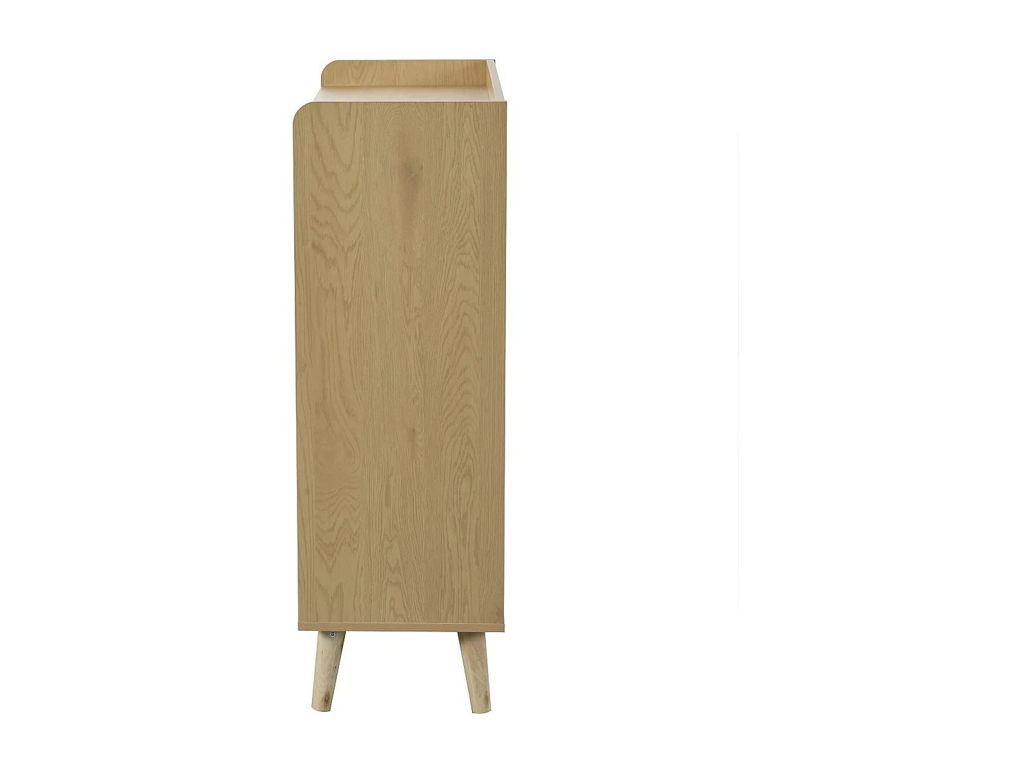 Schoenenkast 80x35x105 cm, grote opbergruimte, push to open, afgeronde hoeken, spaanplaat, licht eiken