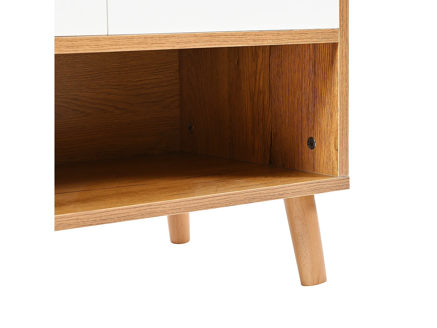 Schoenenkast 90x35x99 cm, verstelbare scheidingswanden, grote opbergcapaciteit, spaanplaat, wit en naturel