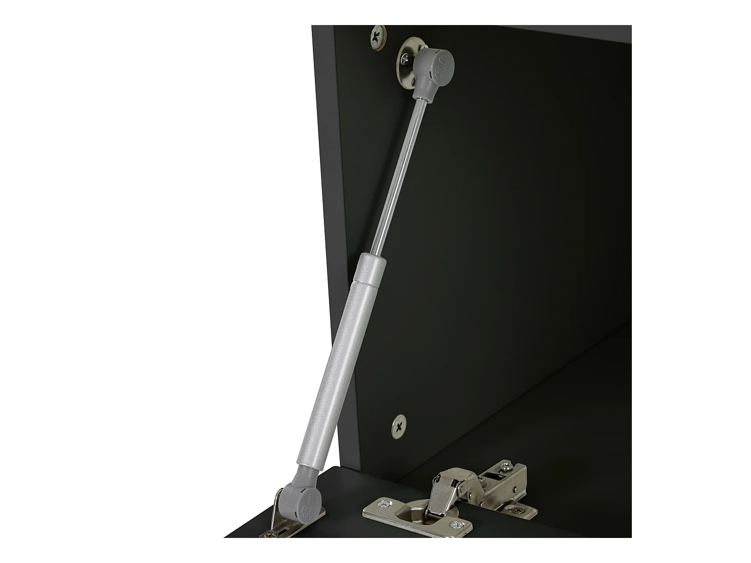 Entreemeubelset 120x40x191,5 met bank en haken, spaanplaat in zwart, voor woonkamer en hal