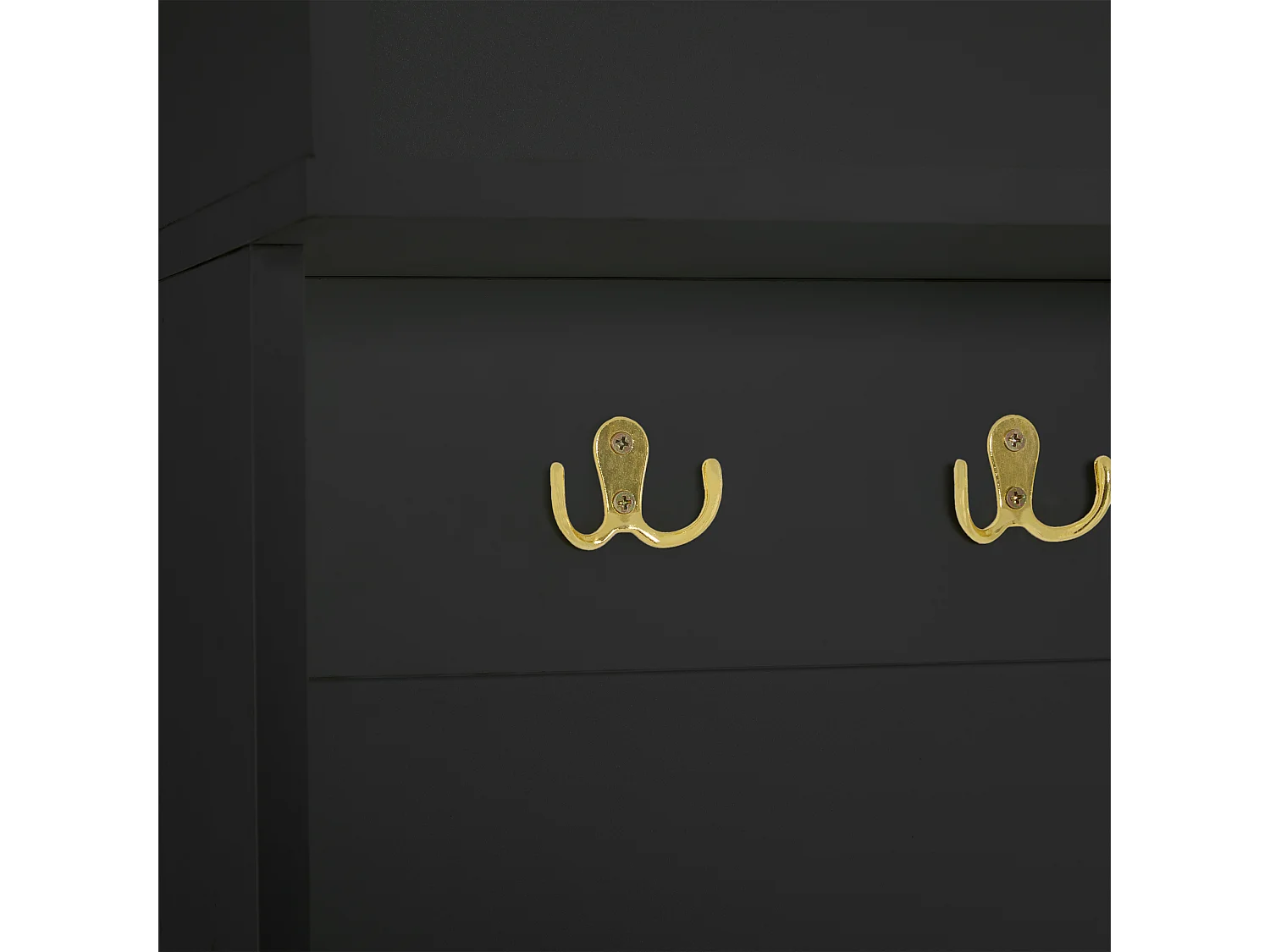 Ensemble de meubles d'entrée 120x40x191.5 avec banc et crochets panneaux de particules en noir pour salon et couloir