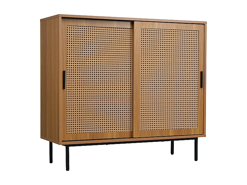 Dressoir 100x37x90 cm met verdelers en verstelbare lades, natuurlijke kleur spaanplaat voor woonkamer