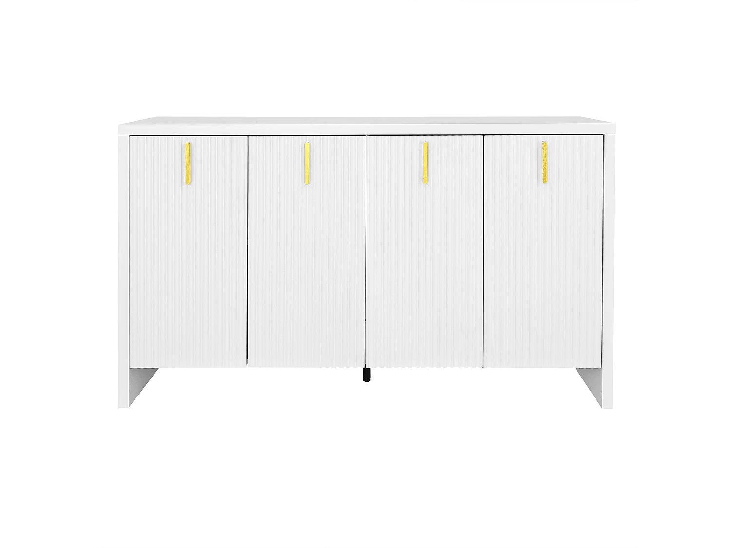 Buffet 140x38x80 cm avec cloisons réglables et amovibles panneaux de particules en blanc pour Salle à manger