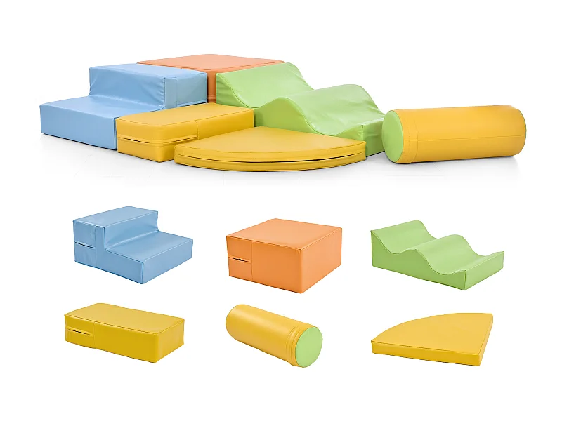 Blocs de mousse 100x80x20cm Lot de 6 Escalier Toboggan Blocs de Construction Matériel  PU Différentes couleurs