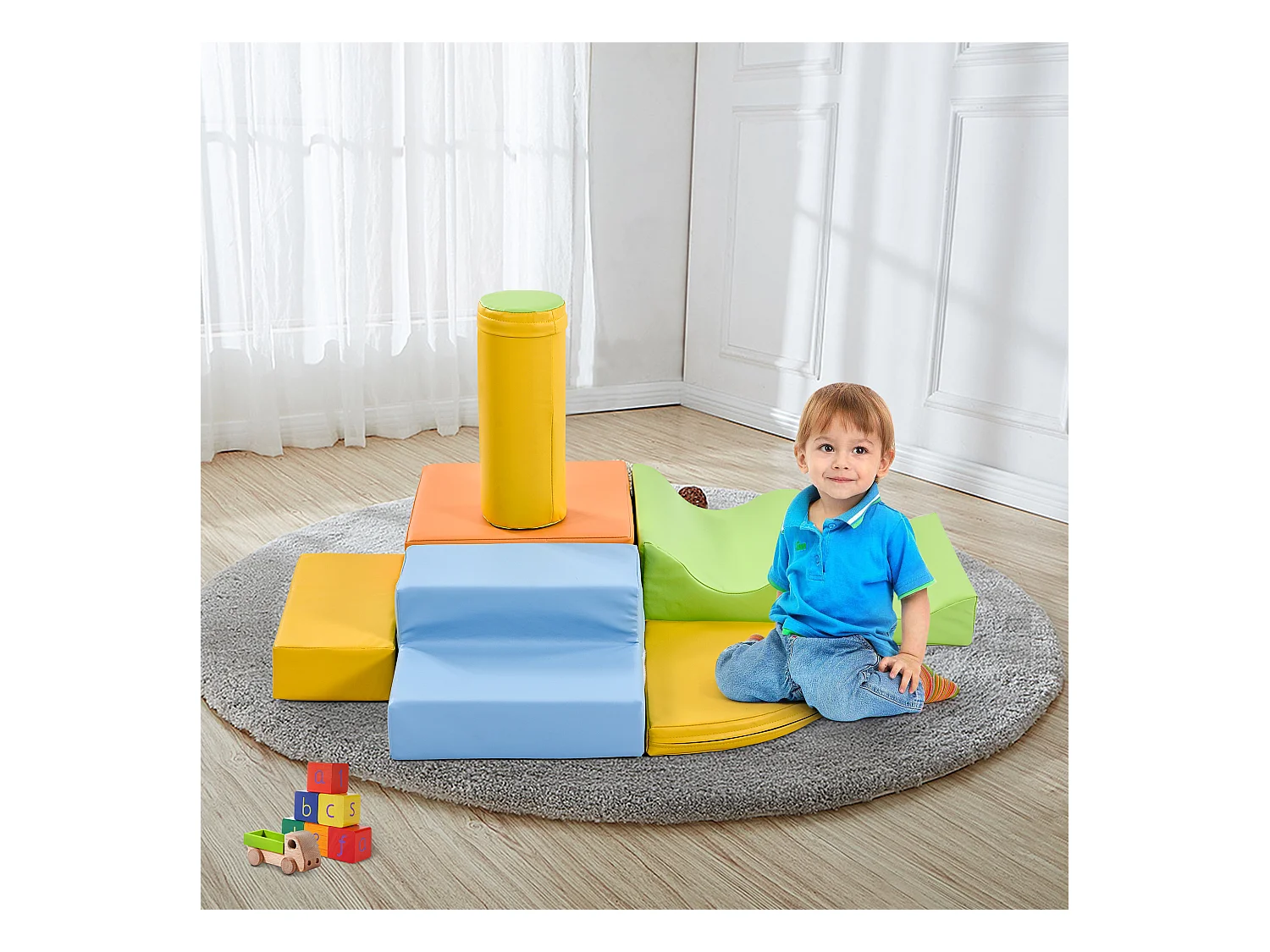 Blocs de mousse 100x80x20cm Lot de 6 Escalier Toboggan Blocs de Construction Matériel  PU Différentes couleurs