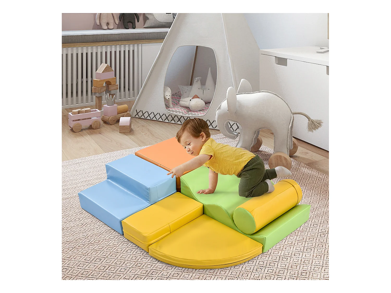 Blocs de mousse 100x80x20cm Lot de 6 Escalier Toboggan Blocs de Construction Matériel  PU Différentes couleurs