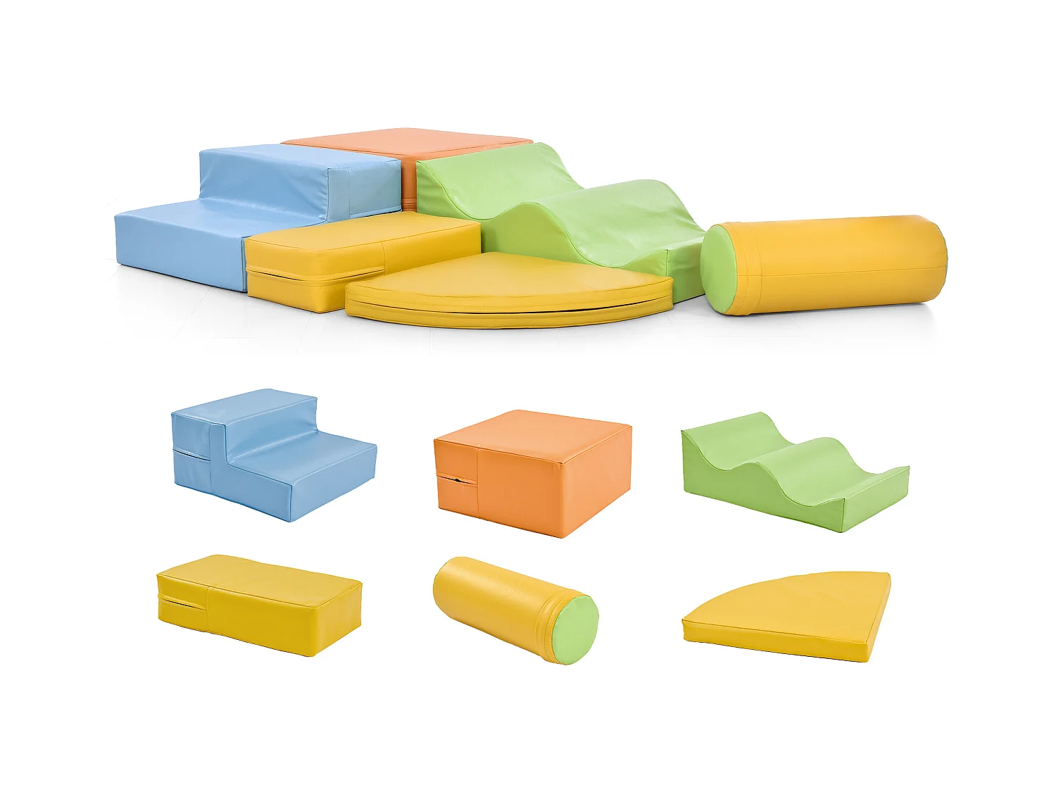 Blocs de mousse 100x80x20cm Lot de 6 Escalier Toboggan Blocs de Construction Matériel  PU Différentes couleurs