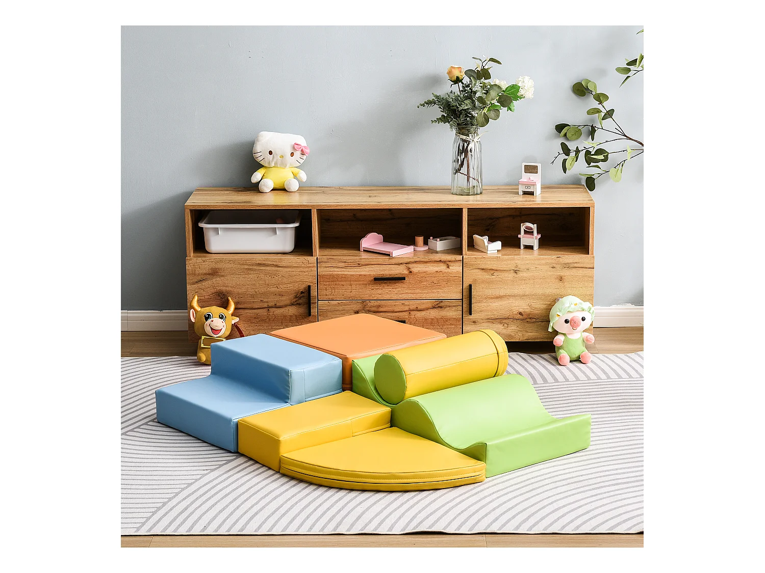 Blocs de mousse 100x80x20cm Lot de 6 Escalier Toboggan Blocs de Construction Matériel  PU Différentes couleurs