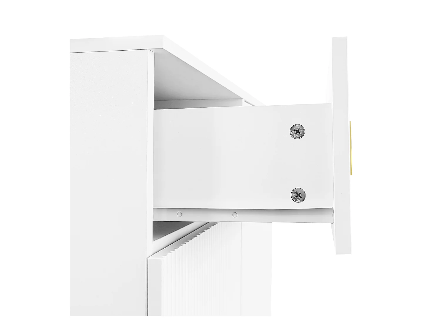 Dressoir 83x35x101 cm met verstelbare planken en lades van spaanplaat in wit voor woonkamer/eetkamer