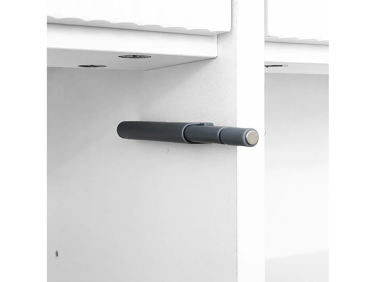 Buffetkast 83x35x101 cm, verstelbare planken, soft close scharnieren, push-to-open opening, gestructureerd paneel, witte spaanplaat