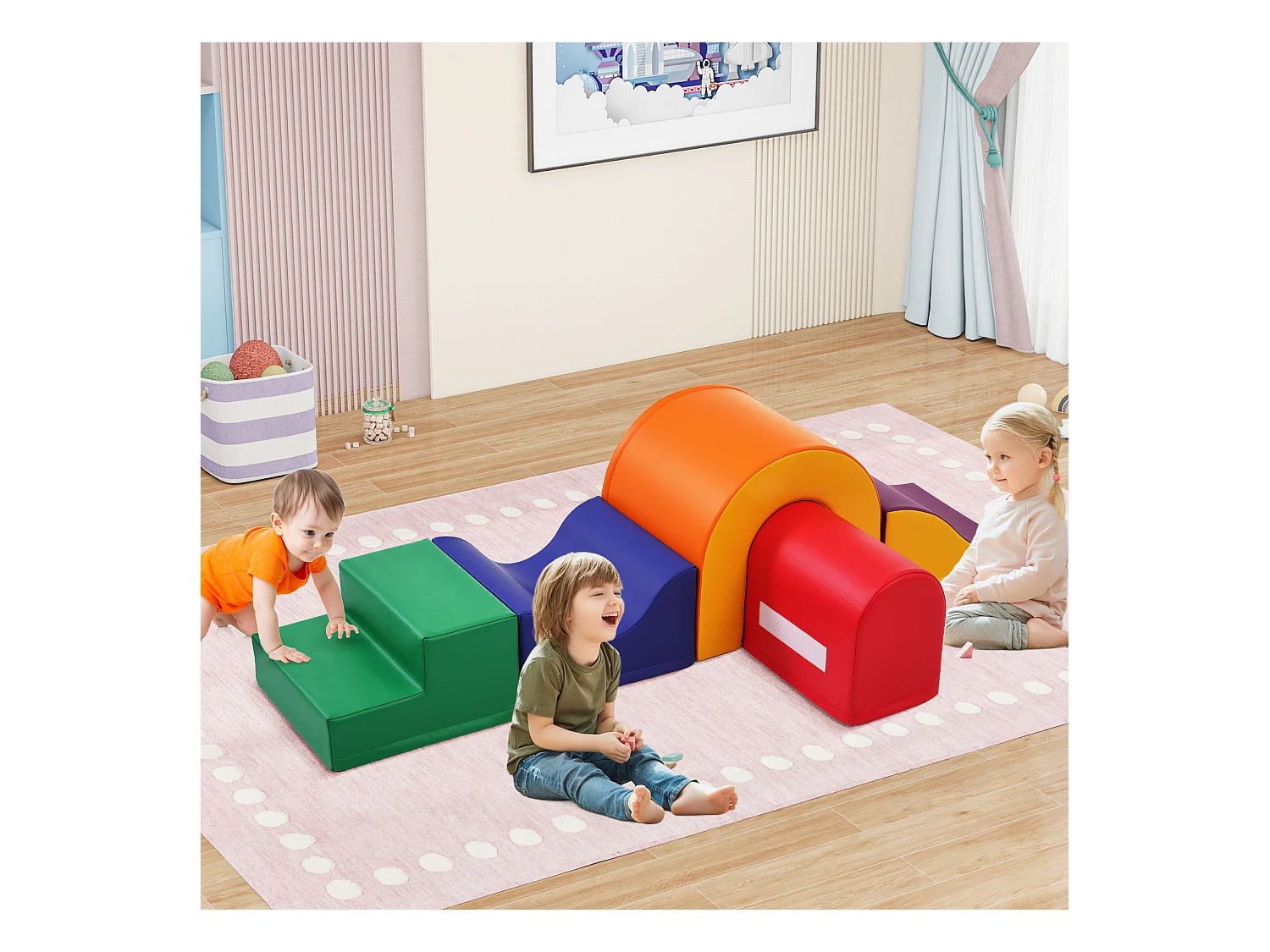 Blocs de mousse 40x35x38cm 5 Pièces Blocs de Construction Fixation Velcro Zip Cachée Matériel PU couleur