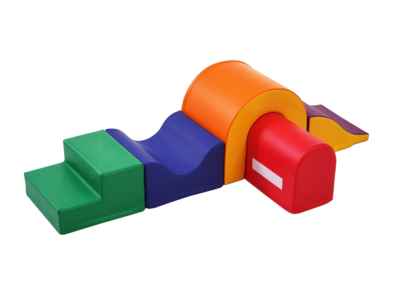 Jeu de construction en mousse 5 pièces, 5-en-1 modulable, liens à scratch, housse zippée, PU orange