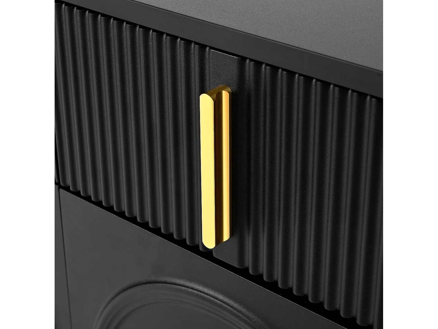 Buffet 140x38x82 cm avec tiroirs et séparateurs réglables Matériau MDF en noir pour salon et cuisine