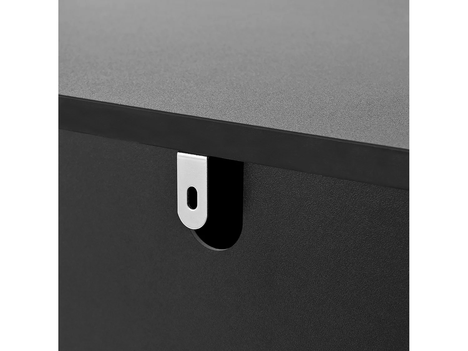 Buffet 140x38x82 cm avec tiroirs et séparateurs réglables Matériau MDF en noir pour salon et cuisine