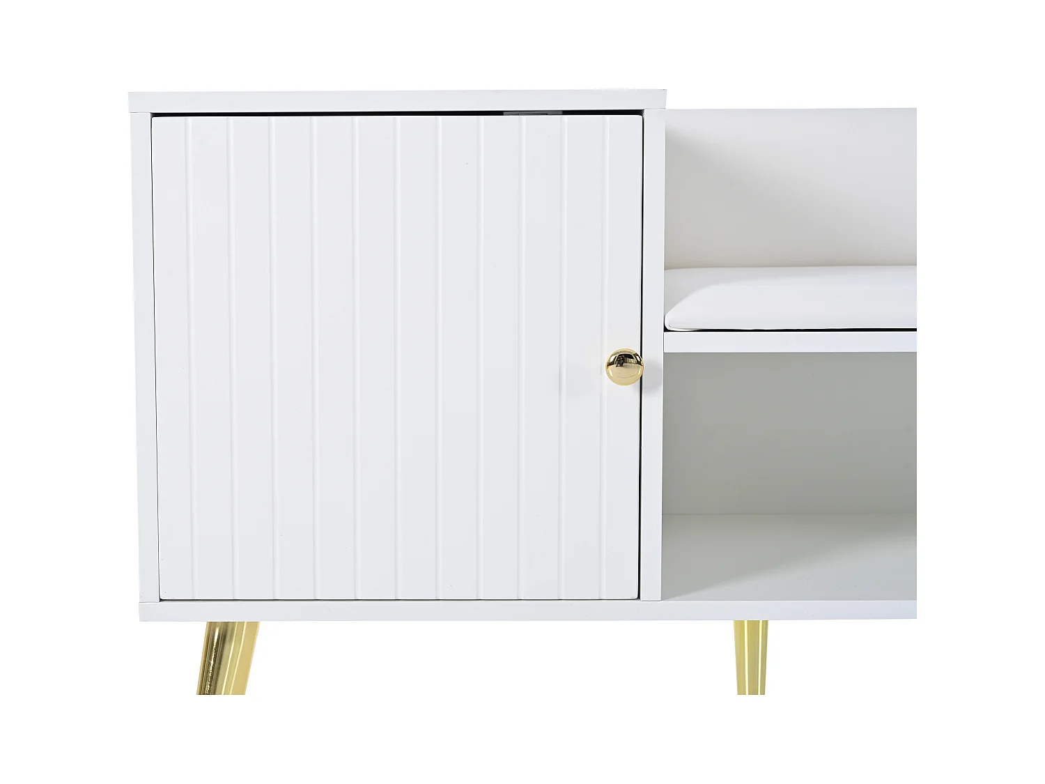 Schoenenkast 100x38x58 cm met vakken, spaanplaat in wit, voor woonkamer