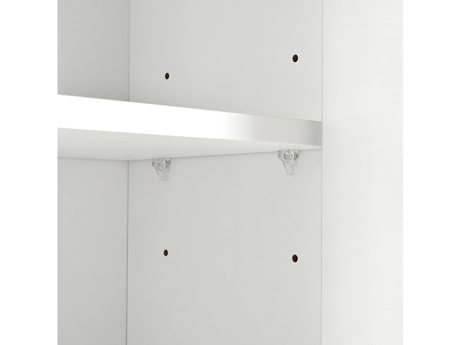 Meuble à chaussures 80x25x96 cm avec cloisons réglables et bande lumineuse LED en blanc pour salon