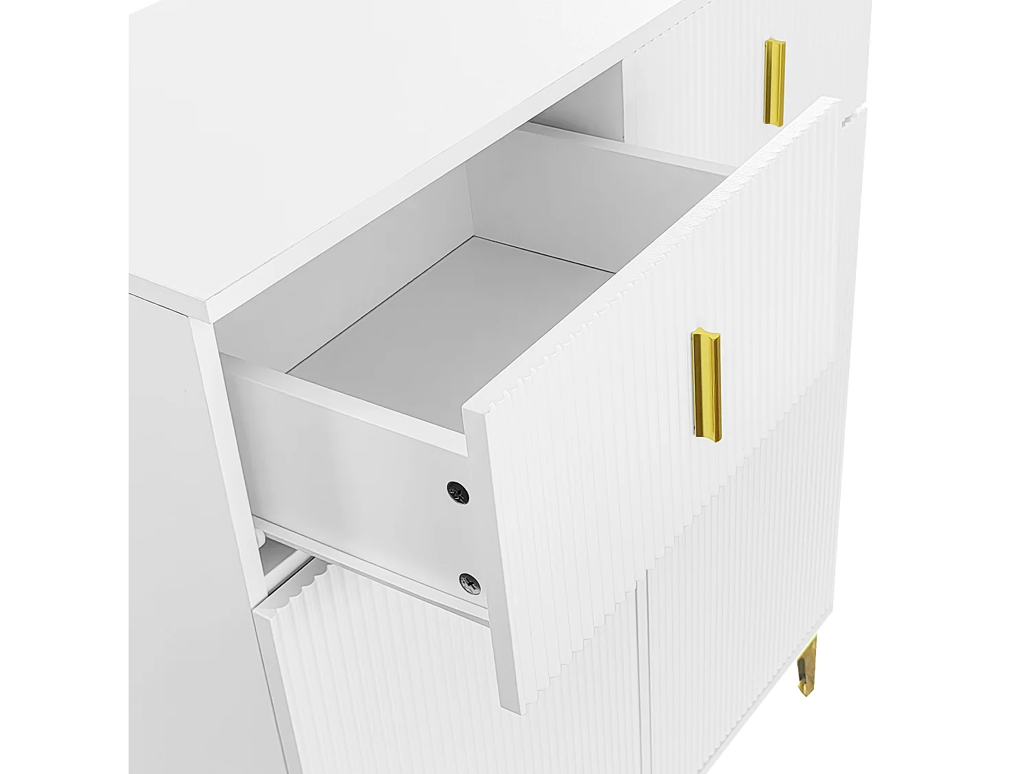 Garde-robe 143.5x35x180.5 cm avec crochets, tiroirs et meuble à chaussures panneaux de particules en blanc pour Salon et chambre