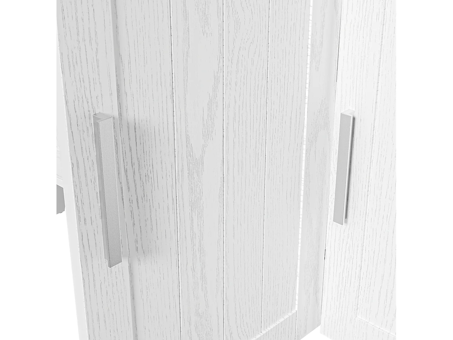 Dressoir 114,5x40x190 cm met lades en open vakken, spaanplaat, wit en natuurlijke kleuren, voor woonkamer