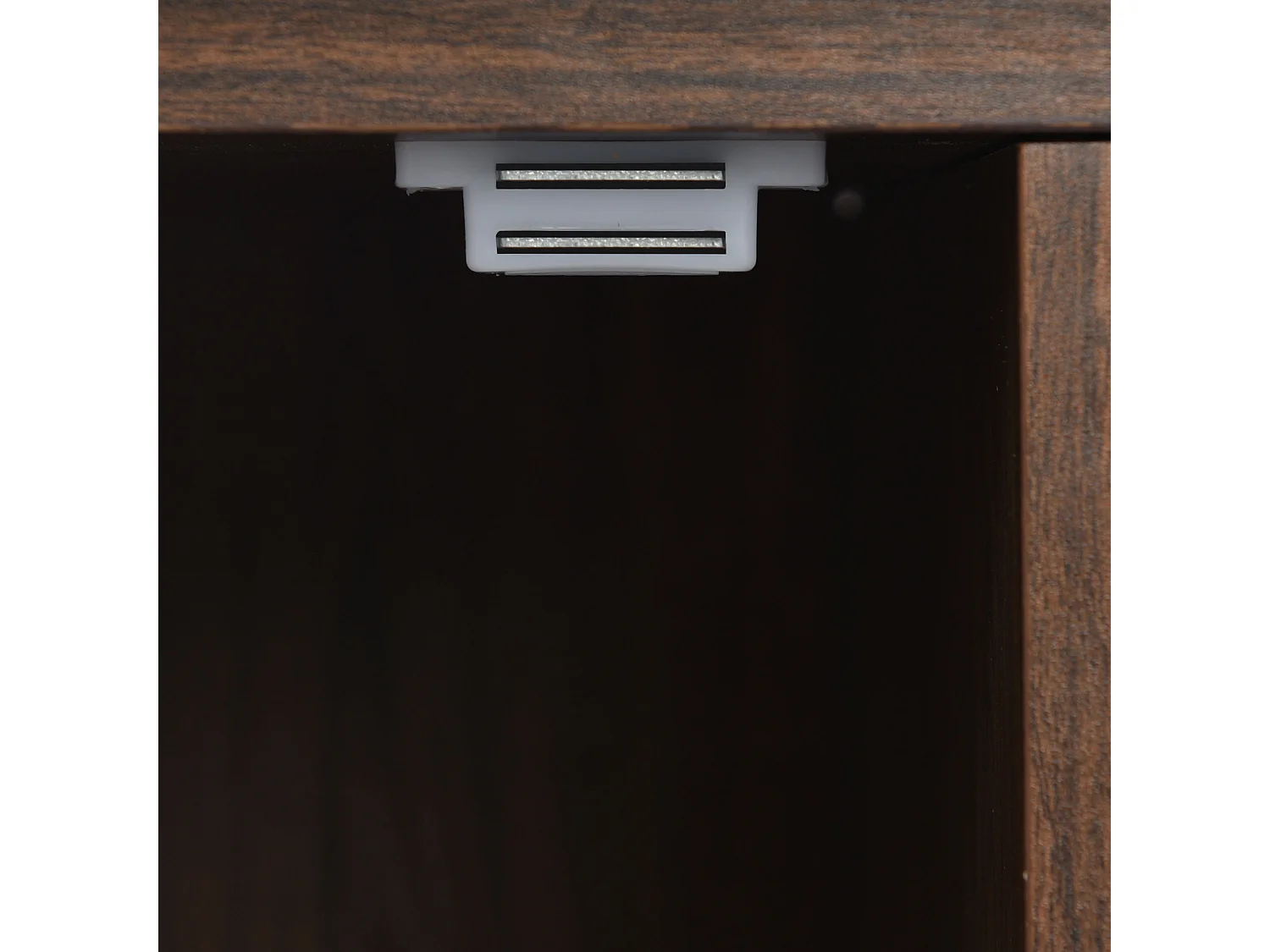 Buffet 120x38x76.5 cm, 3 portes avec étagères, poignées dorées, pieds en fer, panneau de particules, naturel