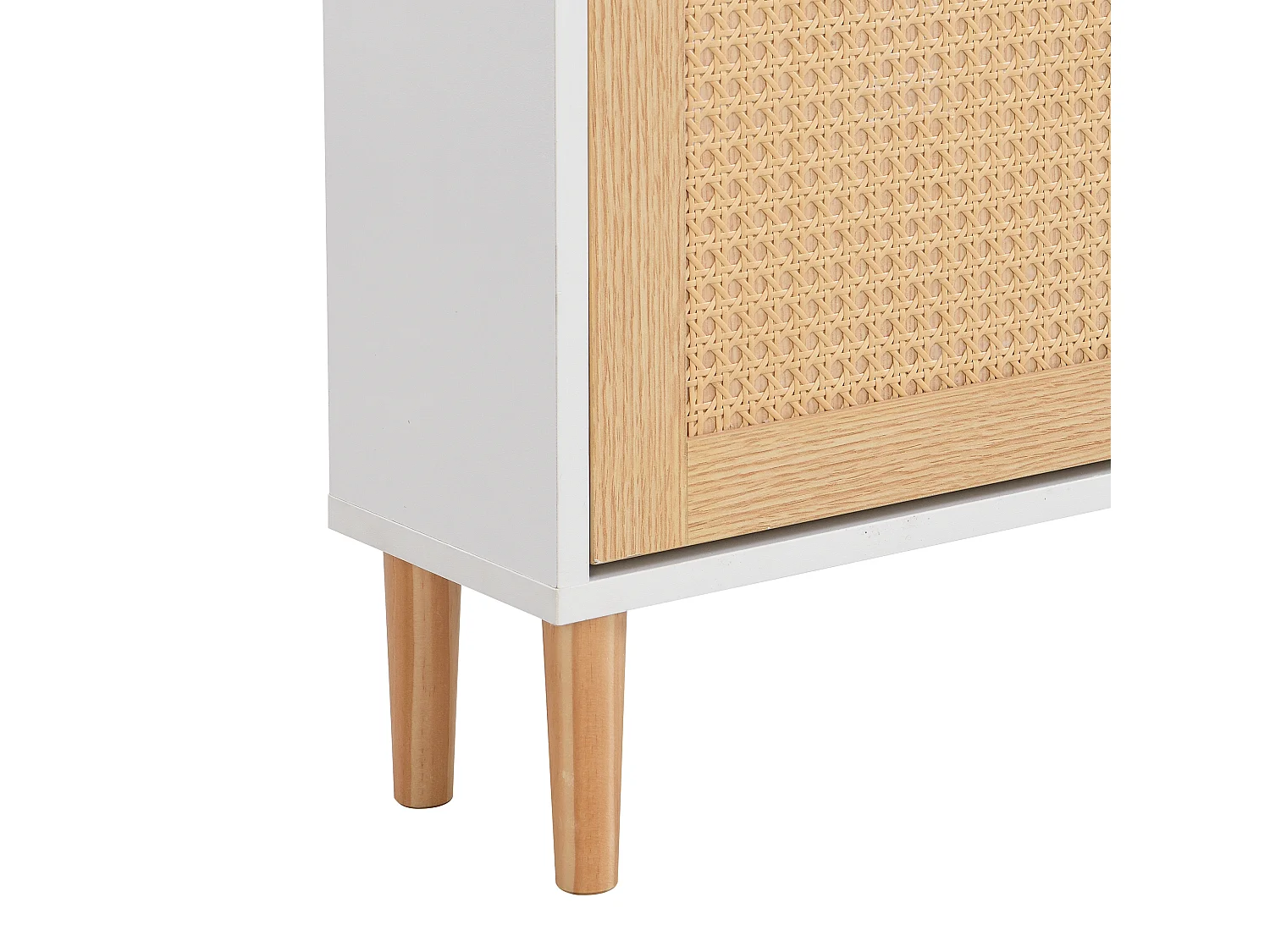 Meuble à chaussures 90x17x125 cm avec trois portes basculantes et un tiroir Matériau MDF en blanc pour salon