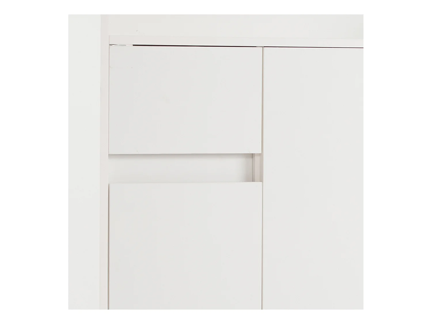 Schoenenkast 90x35x99 cm met verstelbare planken, witte spaanplaat voor woonkamer