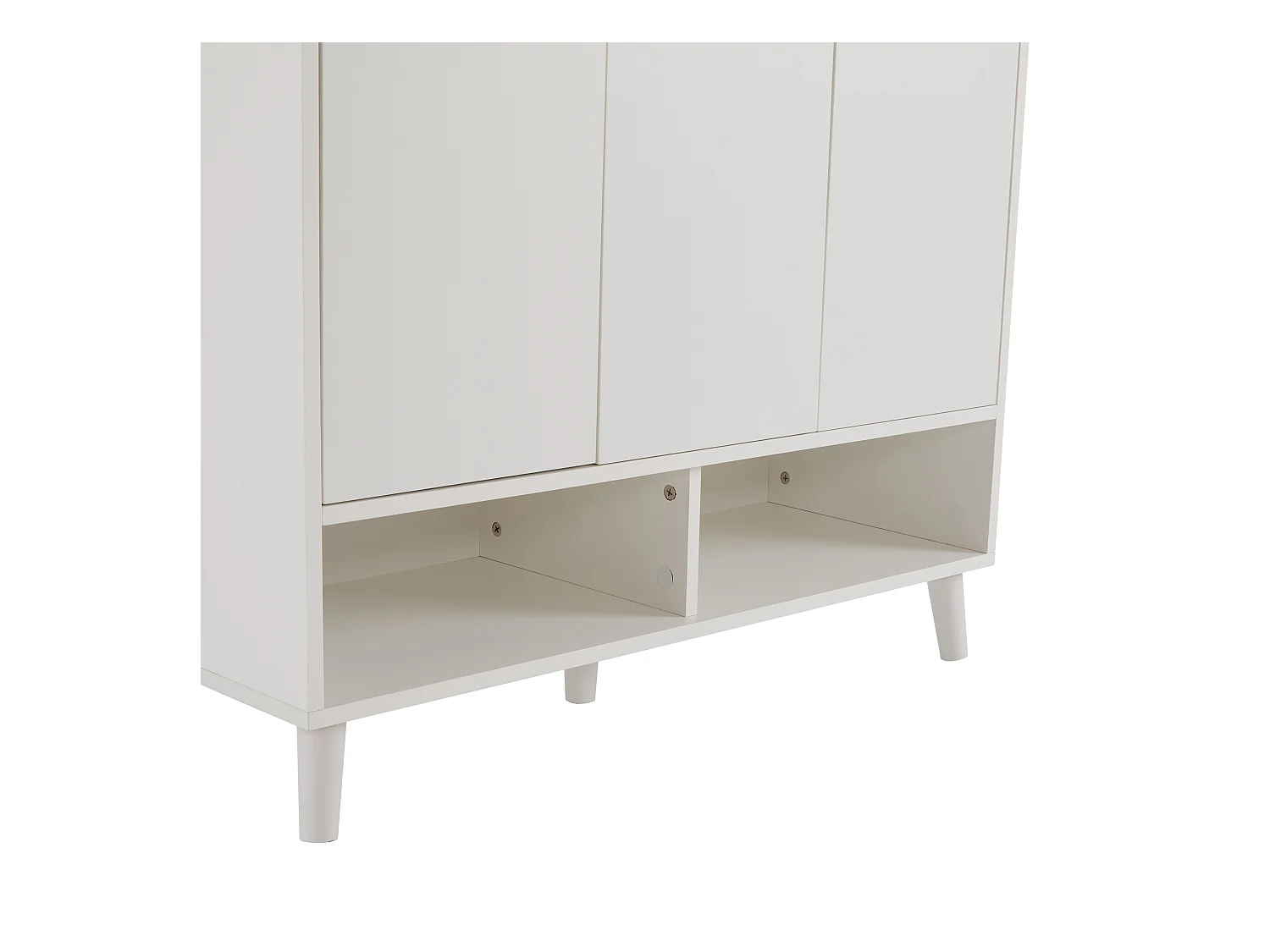 Schoenenkast 90x35x99 cm met verstelbare planken, witte spaanplaat voor woonkamer