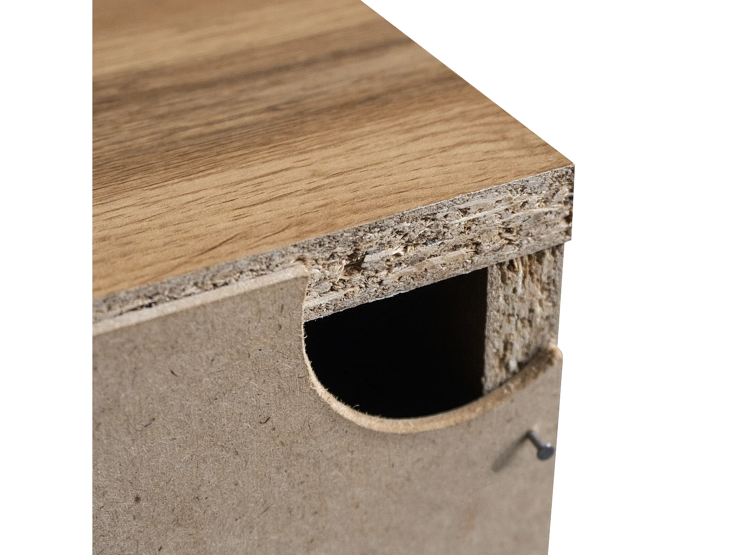 Buffet 160.5x35.5x78 cm avec cloisons réglables panneaux de particules en Couleur naturelle pour salon et cuisine