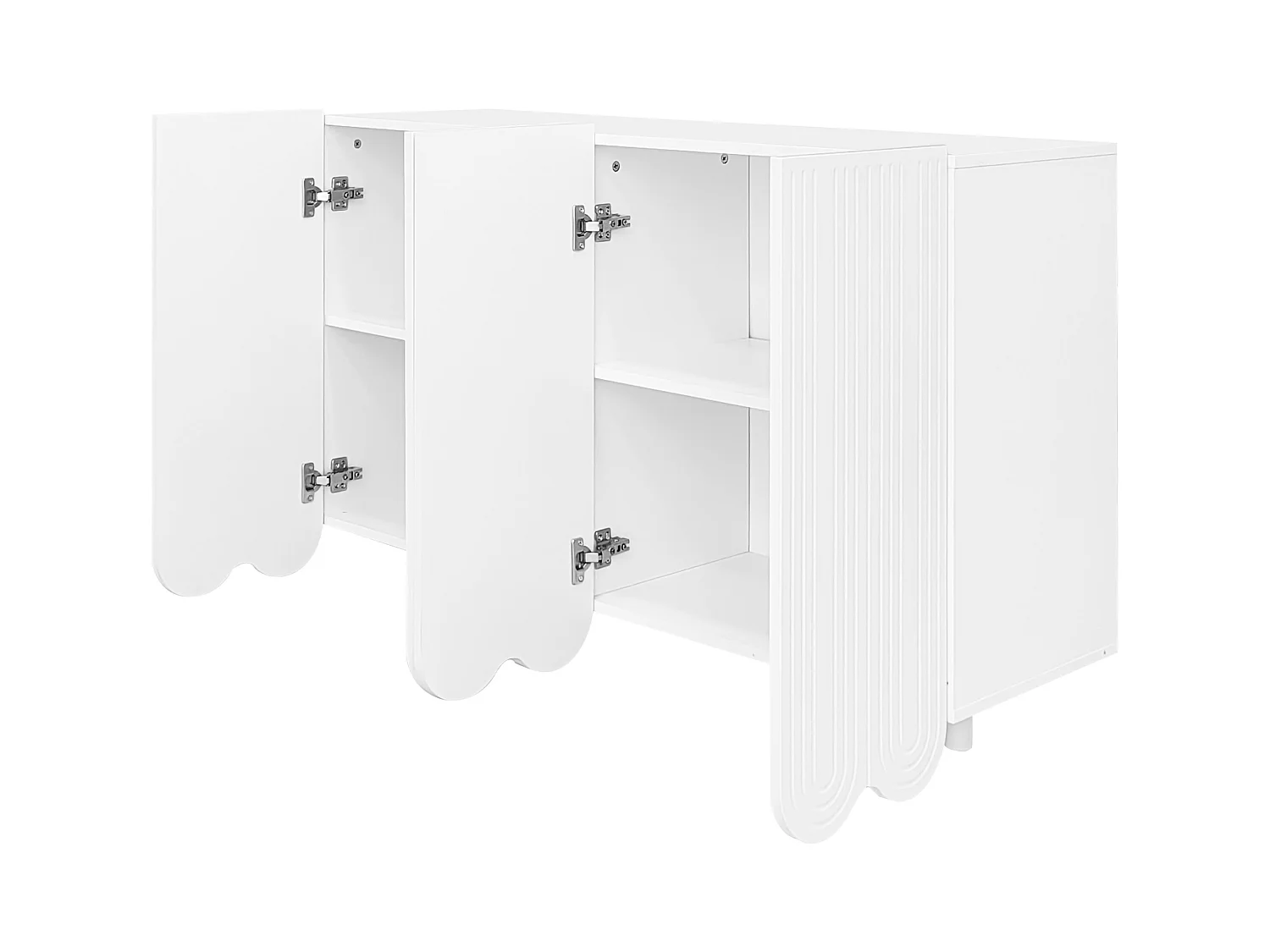 Buffet 120x37.5x80.8 cm avec casiers et cloisons Matériau MDF en blanc pour Salon et cuisine