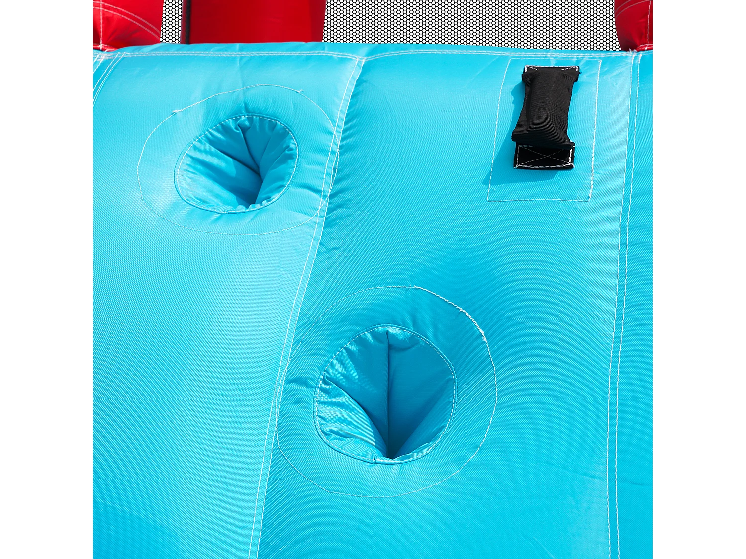 Château gonflable multifonction, usage sec ou humide, toboggan aquatique, mur d'escalade, soufflerie 450 W, tissu Oxford bleu